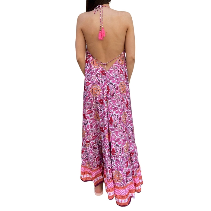 Les tropeziennes textile les tropeziennes naomie rose robe longue bretelle 9029501_4