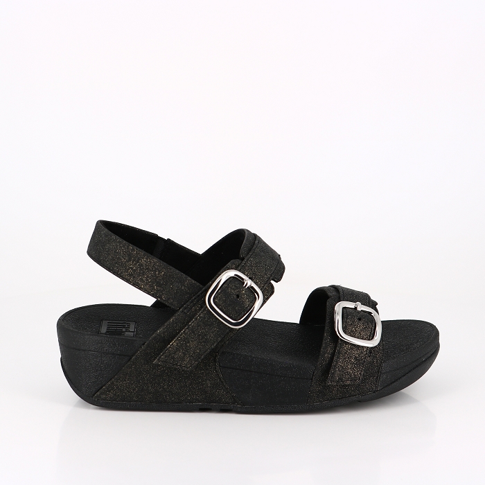 Fitflop chaussures fitflop sandales lulu noir scintillant avec bride noir