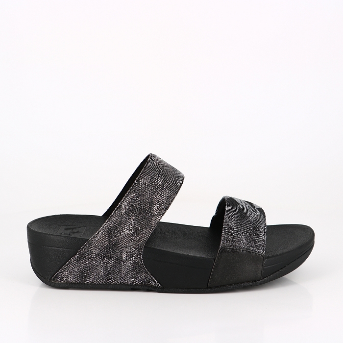 Fitflop chaussures fitflop sandales lulu glitz slides black noir