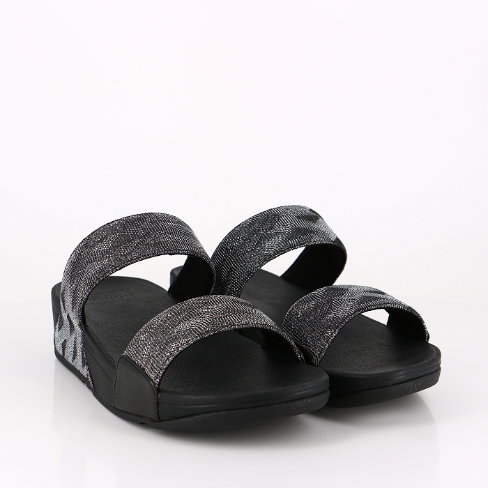 Fitflop chaussures fitflop sandales lulu glitz slides black noir9033701_5