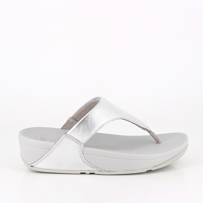 Fitflop chaussures fitflop tongs en cuir gris argent