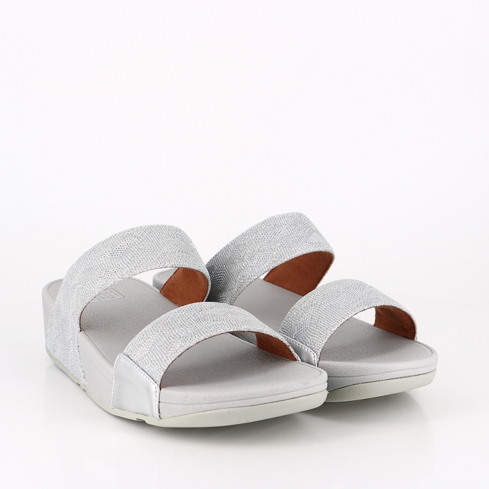 Fitflop chaussures fitflop sandales lulu glitz slides silver argent9033901_5