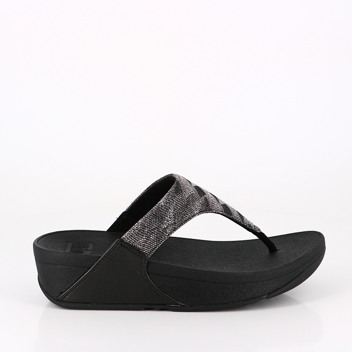 Fitflop chaussures fitflop tongs lulu glitz toepost black noir