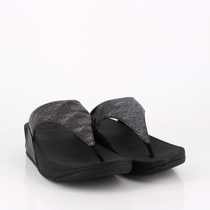 Fitflop chaussures fitflop tongs lulu glitz toepost black noir9034001_5
