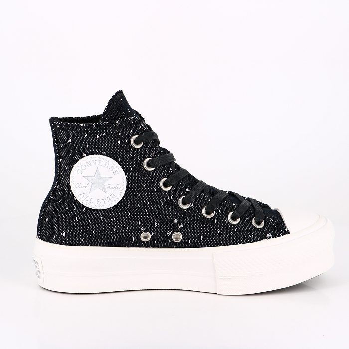 Converse chaussures converse lift platform textured shine noirargent pur 