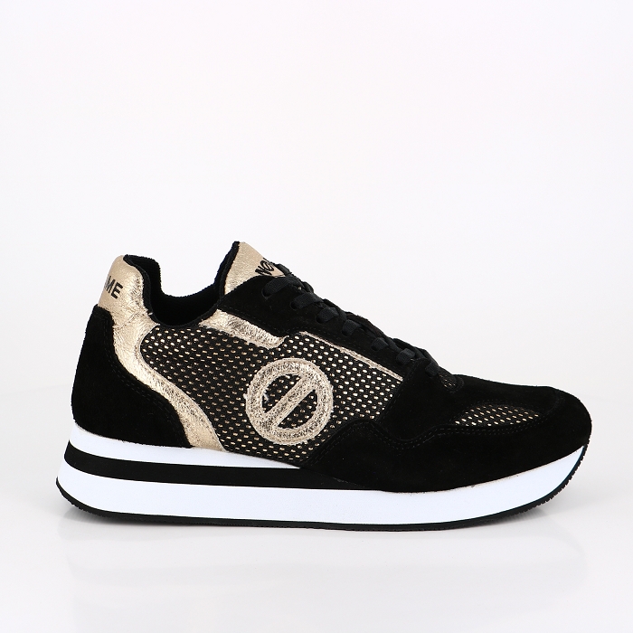 No name chaussures no name parko runner suede glory black gold noir
