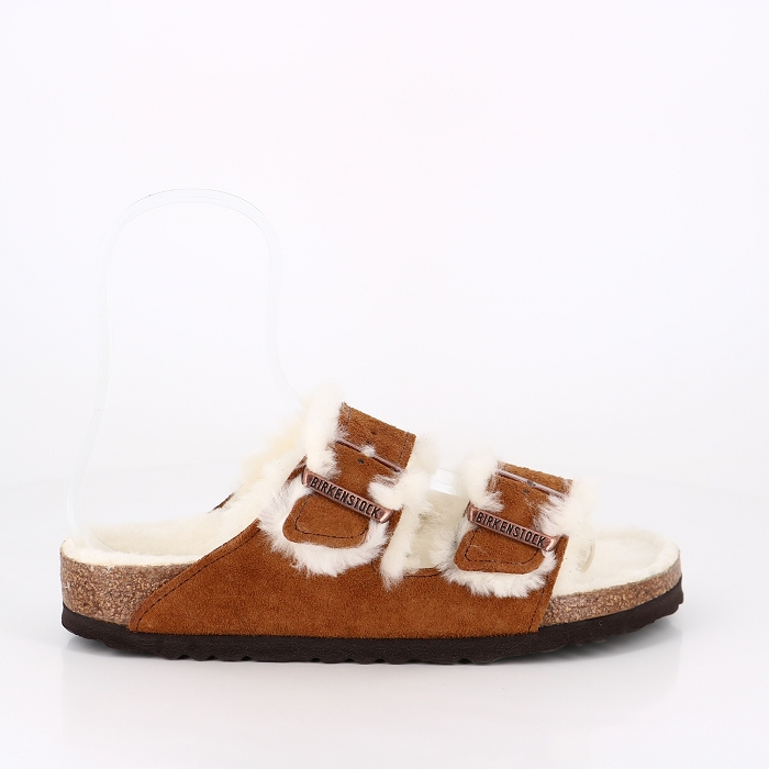 Birkenstock chaussures birkenstock arizona shearling mink marron