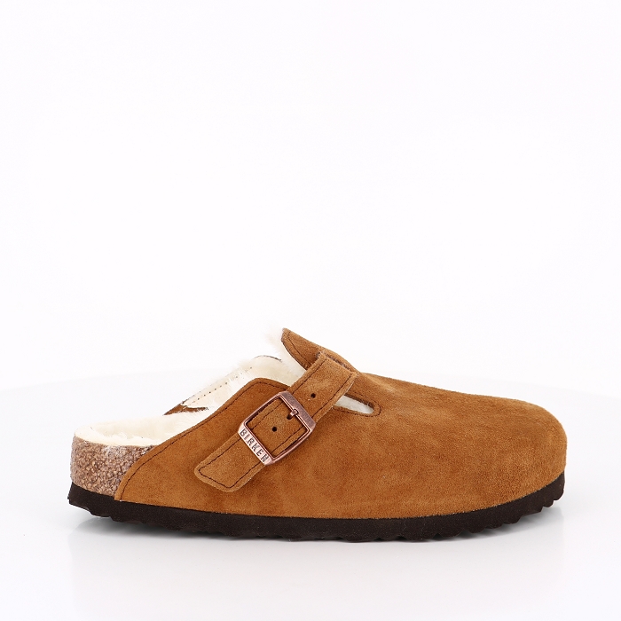 Birkenstock chaussures birkenstock boston shearling mink marron