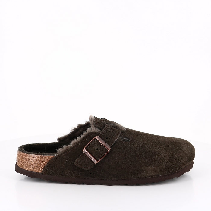 Birkenstock chaussures birkenstock boston shearling mocca homme marron