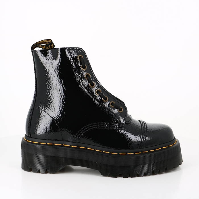 Dr martens chaussures dr martens sinclair black distressed patent noir