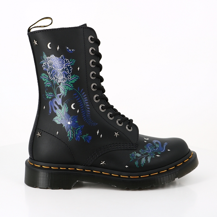 Dr martens chaussures dr martens 1490 black mystic garden floral softy 