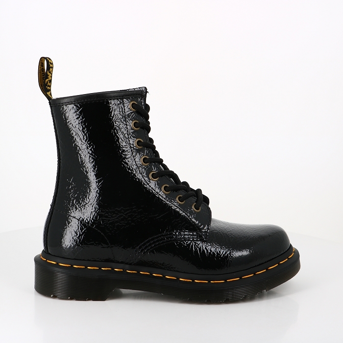Dr martens chaussures dr martens 1460 black distressed patent noir