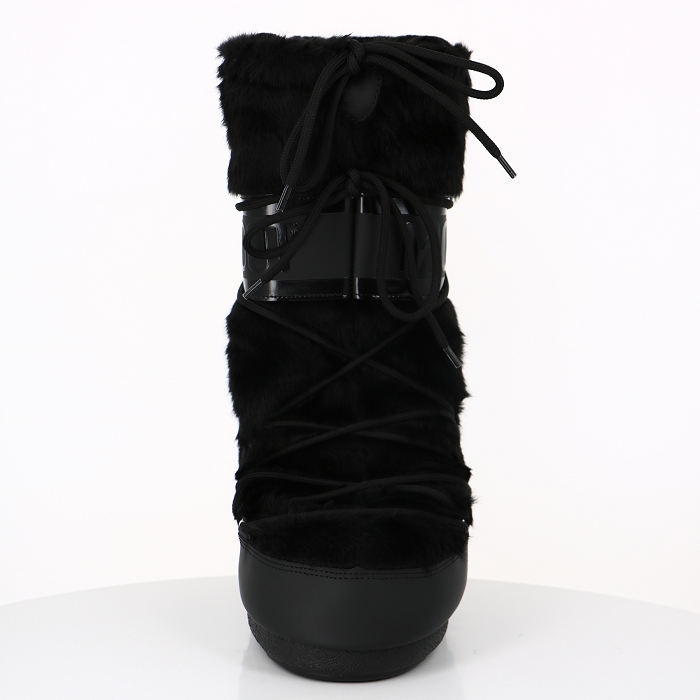Moon boot chaussures moon boot bottes icon black en fausse fourrure noir9058601_2