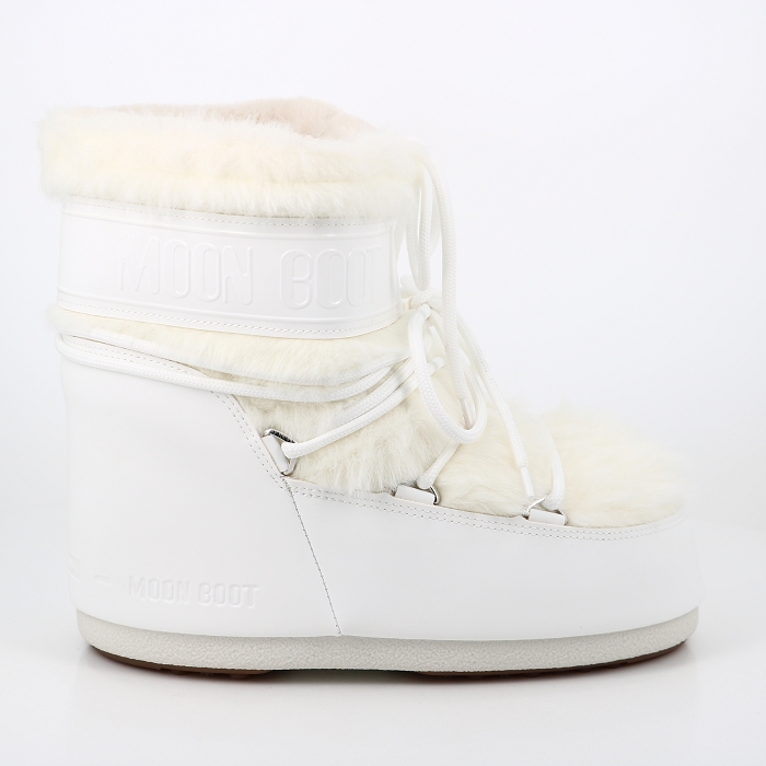 Moon boot chaussures moon boot bottes icon low fausse fourrure blanc