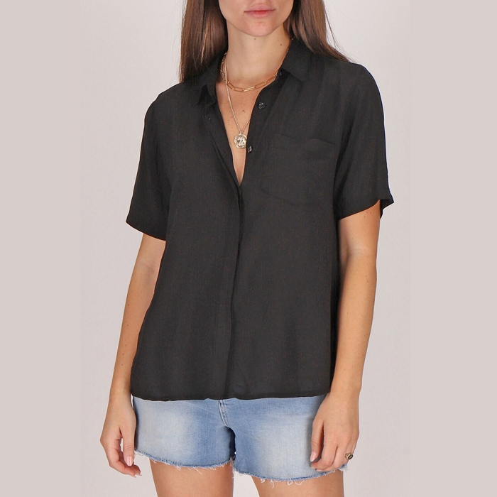 Les tropeziennes textile les tropeziennes dona chemise mc noir 