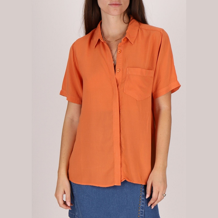 Les tropeziennes textile les tropeziennes dona chemise mc orange 