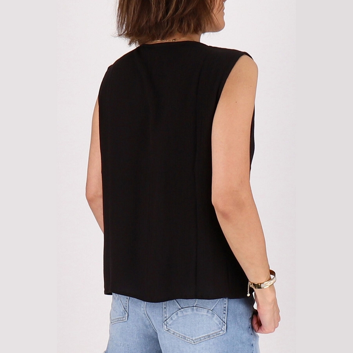 Les tropeziennes textile les tropeziennes mayabay top sans manche noir 9064401_2