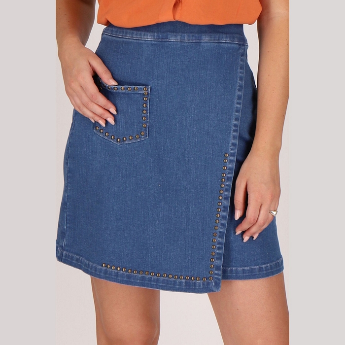 Les tropeziennes textile les tropeziennes santorin jupe blue jean 