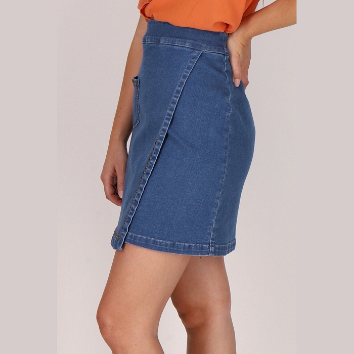 Les tropeziennes textile les tropeziennes santorin jupe blue jean 9064701_2