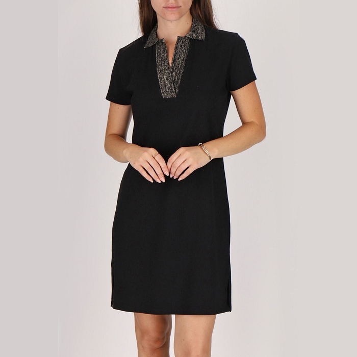 Les tropeziennes textile les tropeziennes huttes robe polo noir 
