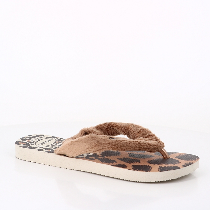 Havaianas chaussures havaianas top home fluffy beige rose gold dark brown 9069901_2