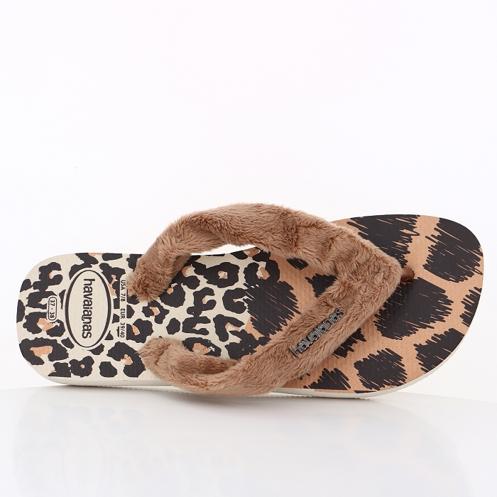 Havaianas chaussures havaianas top home fluffy beige rose gold dark brown 9069901_3