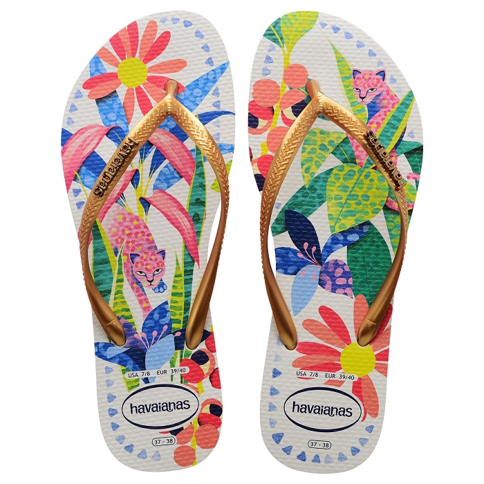 Havaianas chaussures havaianas slim tropical white blue 