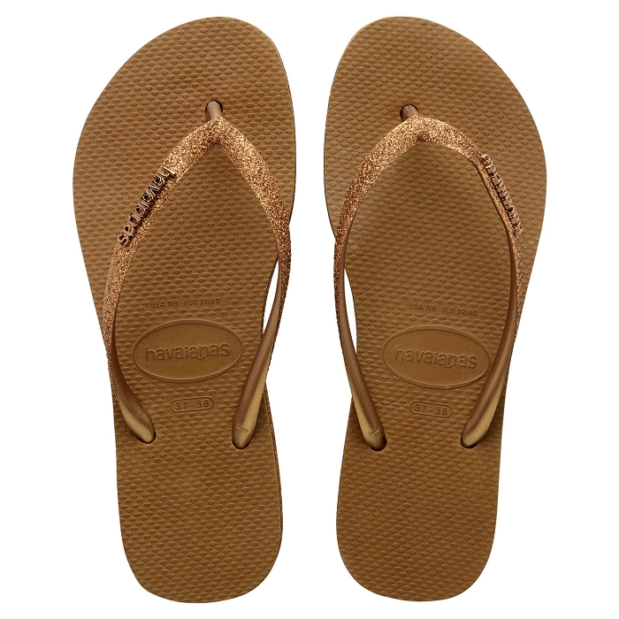 Havaianas chaussures havaianas slim flatform sparkle bronze 