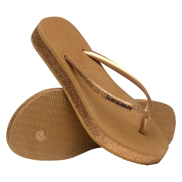 Havaianas chaussures havaianas slim flatform sparkle bronze 9078801_3