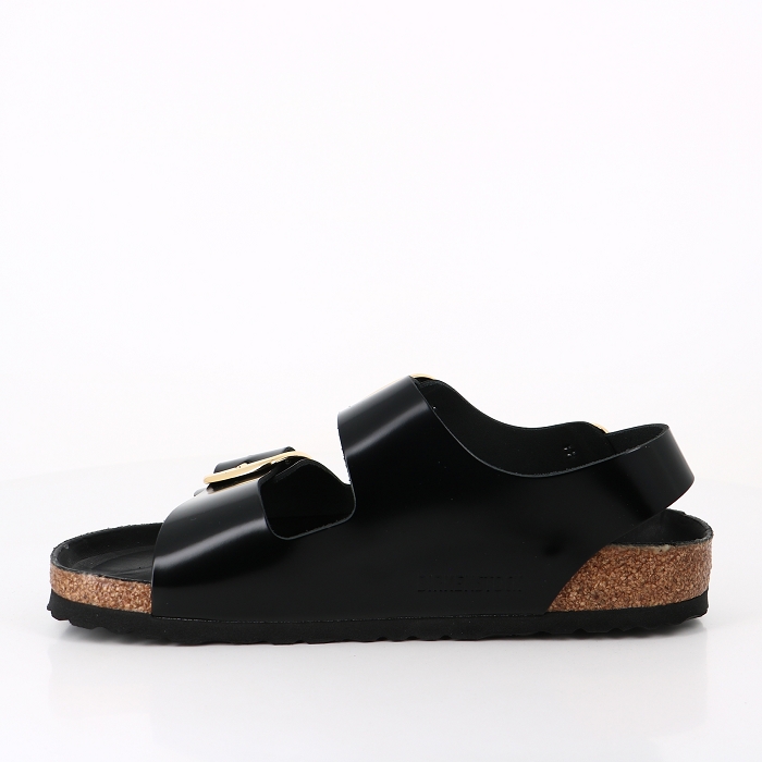 Birkenstock chaussures birkenstock milano big buckle cuir patent black noir9089801_3