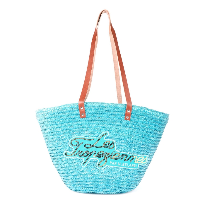 Les tropeziennes accessoires les tropeziennes panier en paille milos turquoise 