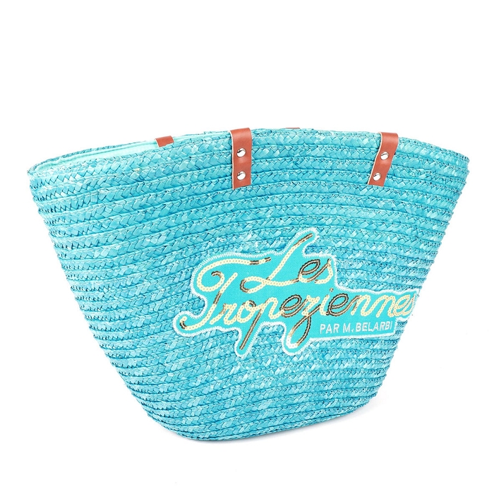 Les tropeziennes accessoires les tropeziennes panier en paille milos turquoise 9091401_2