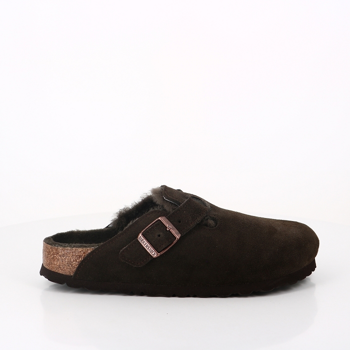 Birkenstock chaussures birkenstock boston shearling mocca femme marron