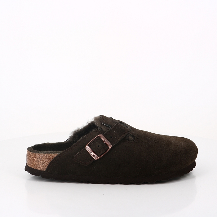 Birkenstock chaussures birkenstock boston shearling mocca marron