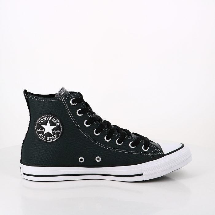 Converse chaussures converse hi leather secret pines black white 