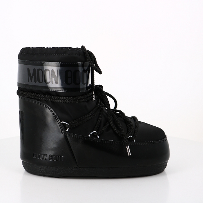 Moon boot chaussures moon boot bottes icon low glance black satin noir