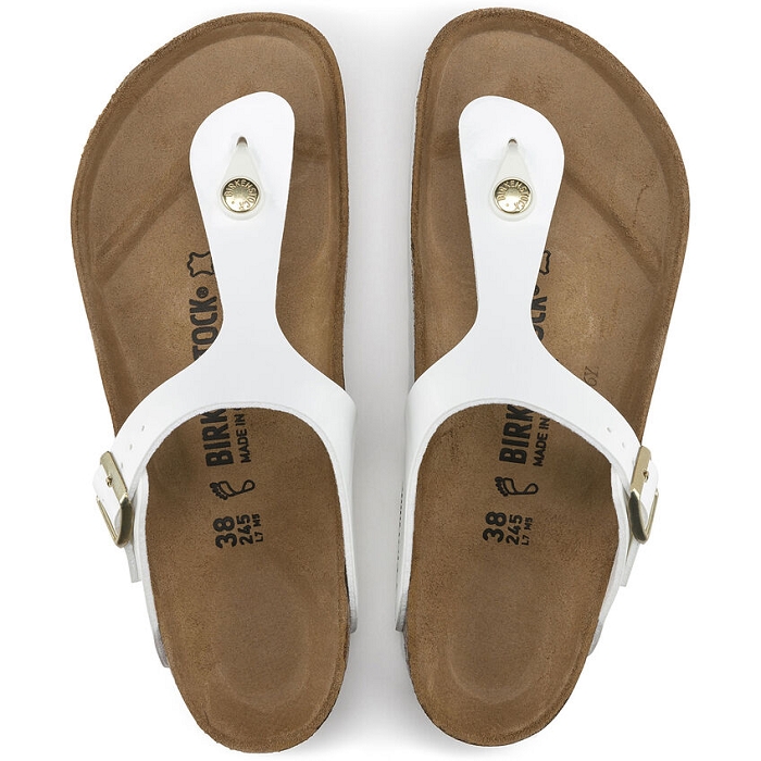 Birkenstock chaussures birkenstock gizeh bf patent white blanc9118401_3