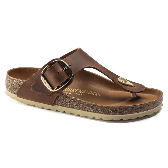 Birkenstock chaussures birkenstock gizeh cuir big buckle cognac marron