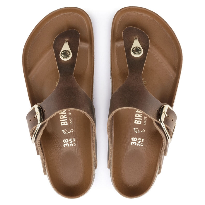 Birkenstock chaussures birkenstock gizeh cuir big buckle cognac marron9120601_3