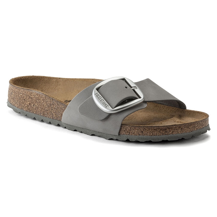 Birkenstock chaussures birkenstock madrid cuir nubuck big buckle dove gray 