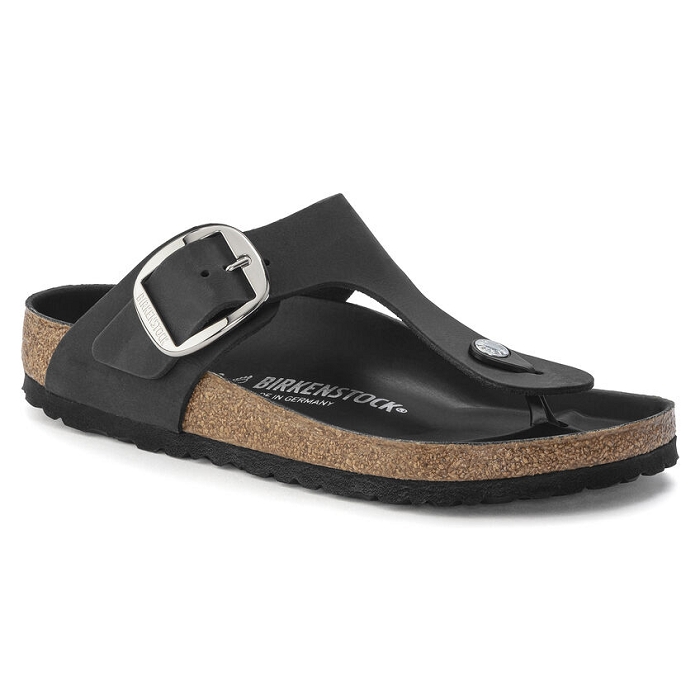 Birkenstock chaussures birkenstock gizeh big bukle cuir black noir