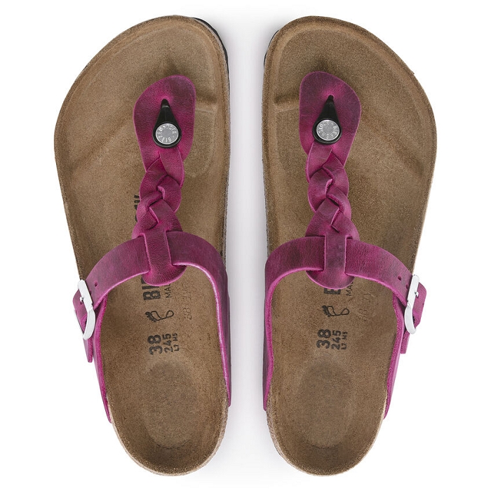 Birkenstock chaussures birkenstock gizeh cuir braided festival fuchsia fuchsia9121901_4