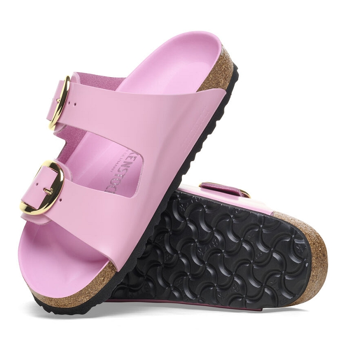 Birkenstock chaussures birkenstock arizona big bukle cuir high shine fon pink hex rose9124101_4
