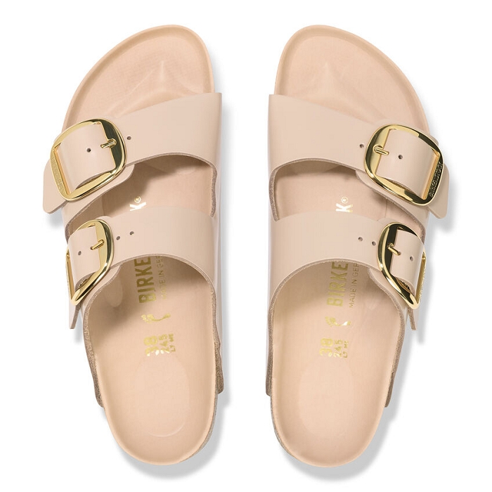 Birkenstock chaussures birkenstock arizona big buckle cuir high shine new beige hex beige9124401_3