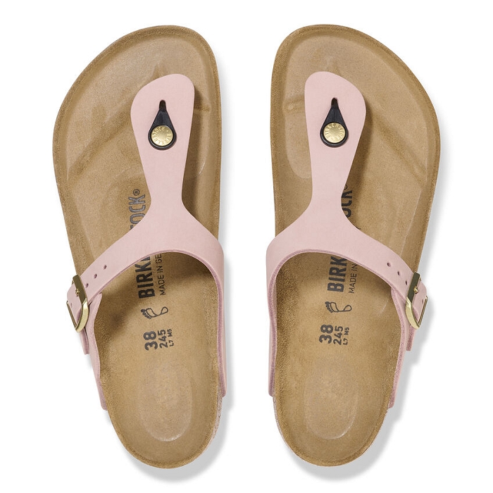 Birkenstock chaussures birkenstock gizeh cuir soft pink rose9124601_3