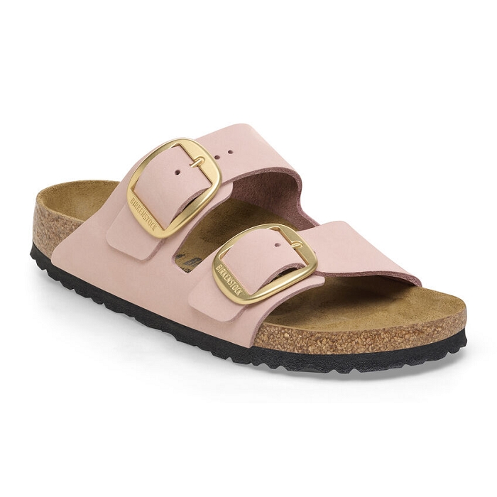 Birkenstock chaussures birkenstock arizona big buckle cuir soft pink rose