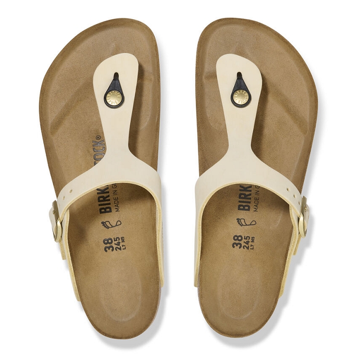 Birkenstock chaussures birkenstock gizeh cuir ecru 9125001_3
