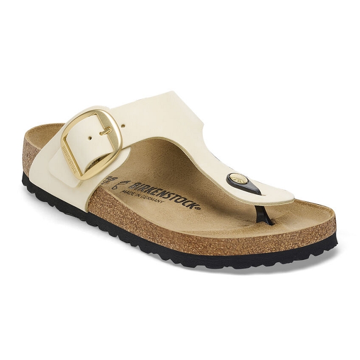 Birkenstock chaussures birkenstock gizeh big buckle cuir ecru 