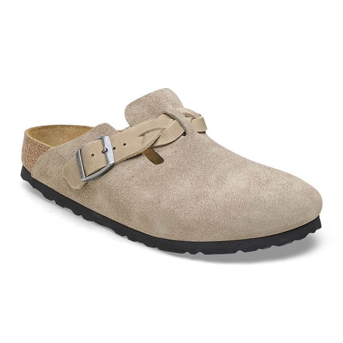 Birkenstock chaussures birkenstock boston suede braided taupe 