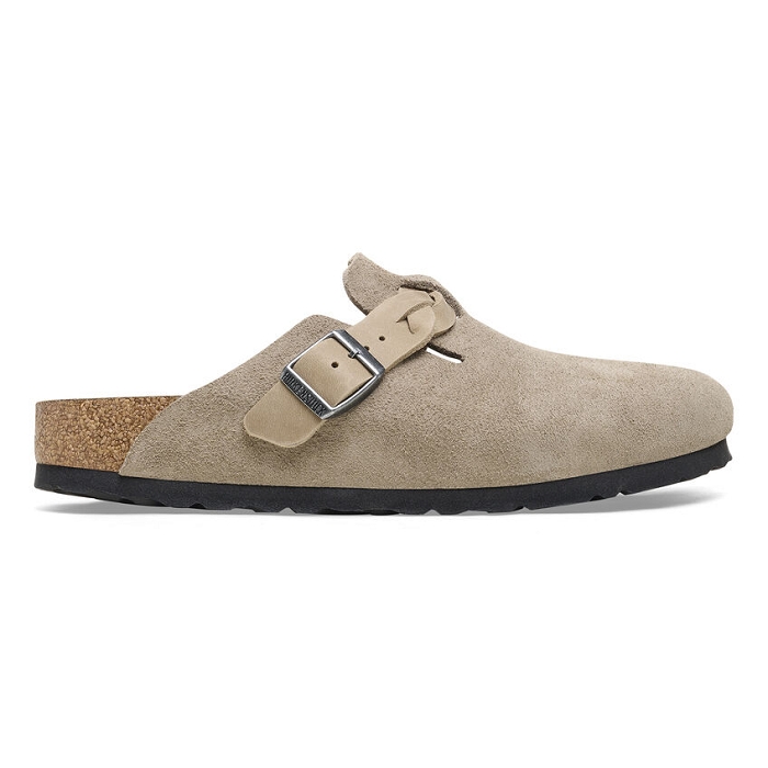 Birkenstock chaussures birkenstock boston suede braided taupe 9126401_2